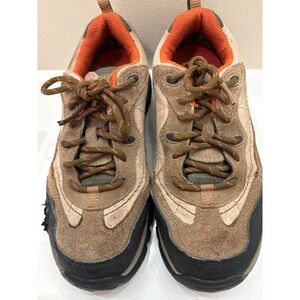 LL Bean Waterproof Hiking Trail Shoes Women's Suede Leather Brown Orange